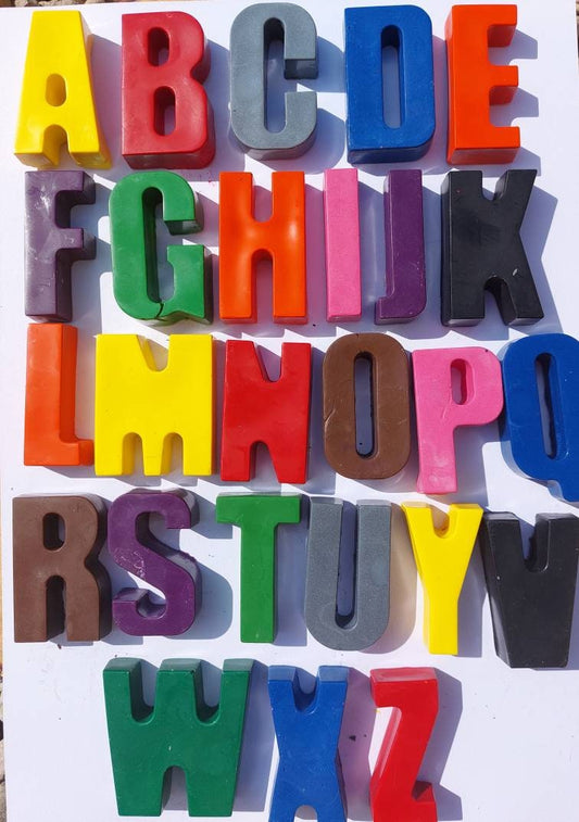 Large letter wax crayons